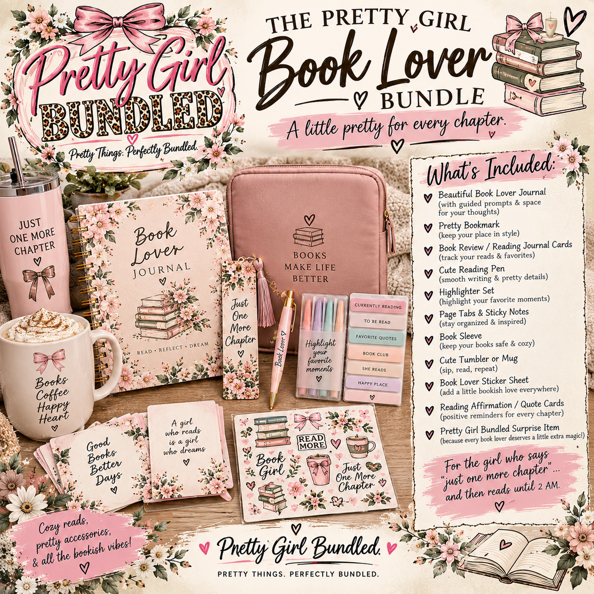 📚🎀 Pretty Girl Bundled Book Lover Bundle 🎀📚